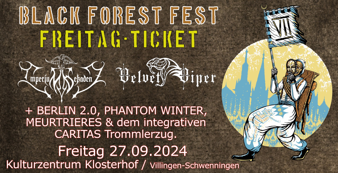 Tickets BLACK FOREST FEST VII - TAGESTICKET - Freitag, 27.09.2024, in Villingen-Schwenningen