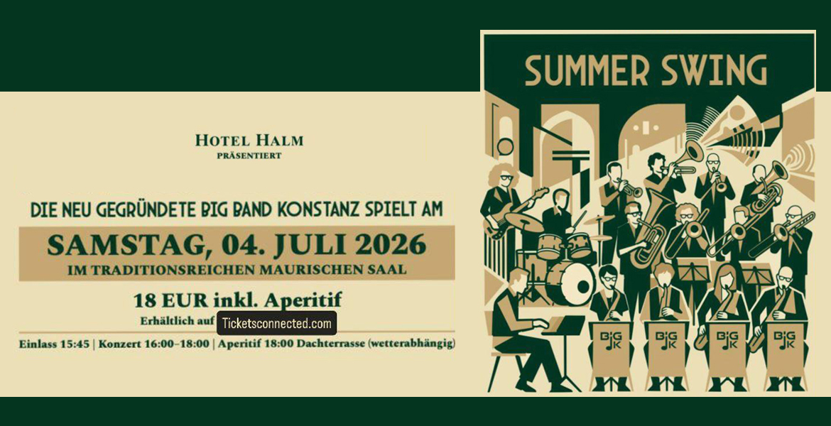 Tickets SUMMER SWING, Die Neu gegründete Big Band Konstanz spielt im traditionsreichen Maurischen Saal in Konstanz